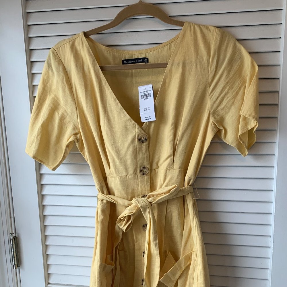 Yellow Abercrombie & Fitch Button Down Dress NWT